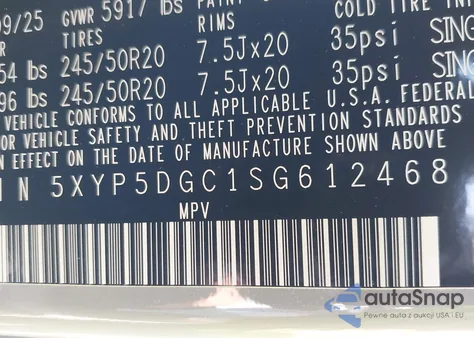 2025 Kia Telluride Sx X-Line from USA, damaged, VIN 5XYP5DGC1SG612468